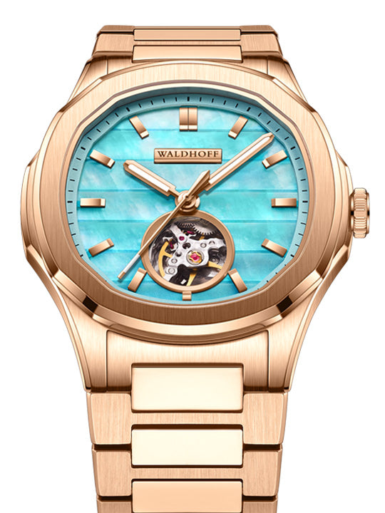 Manufaktur Waldhoff Navigator Swiss Automatic Rose Gold Arctic Blue