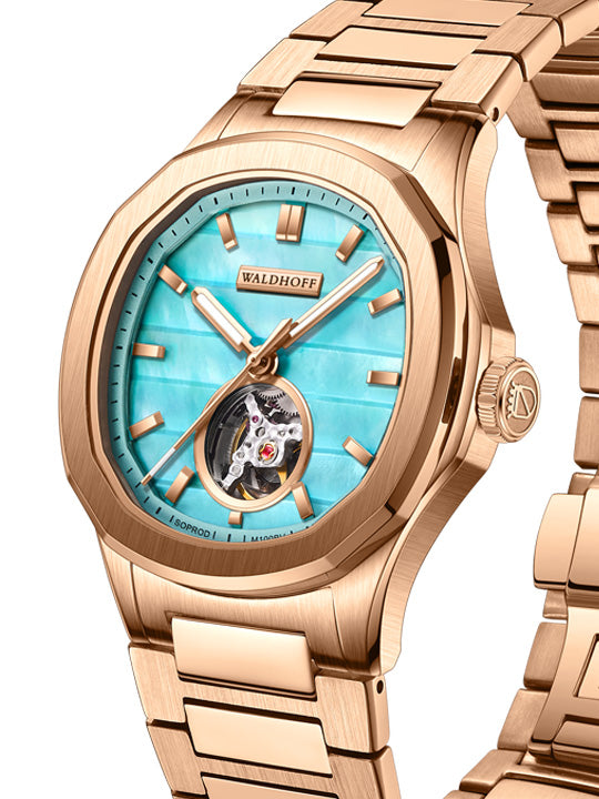 Manufaktur Waldhoff Navigator Swiss Automatic Rose Gold Arctic Blue