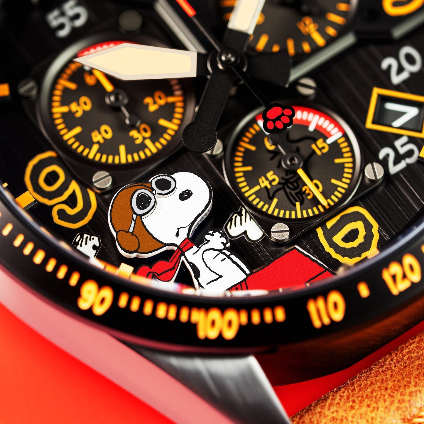 AVI-8 P-51 Mustang Blakeslee Chrono Peanuts Snoopy Flying Ace Limited Edition Biplane Brown