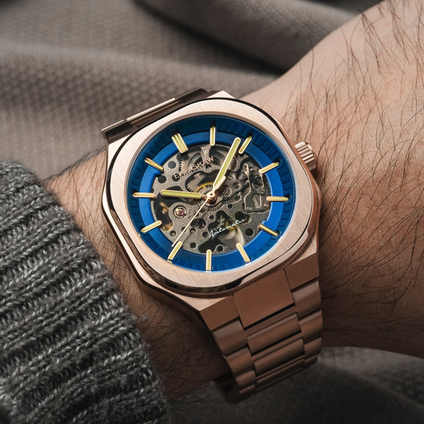 Thomas Earnshaw Discovery Exeter Skeleton Automatic Electric Blue