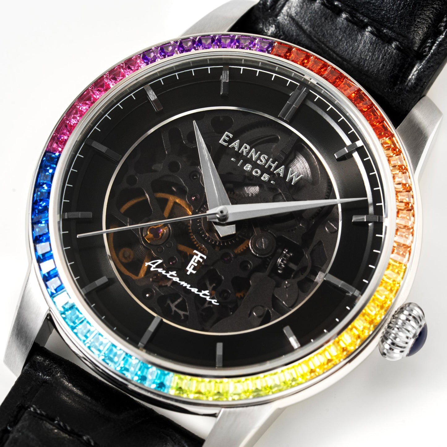 Thomas Earnshaw Celestial Glory Skeleton Automatic Satin Black