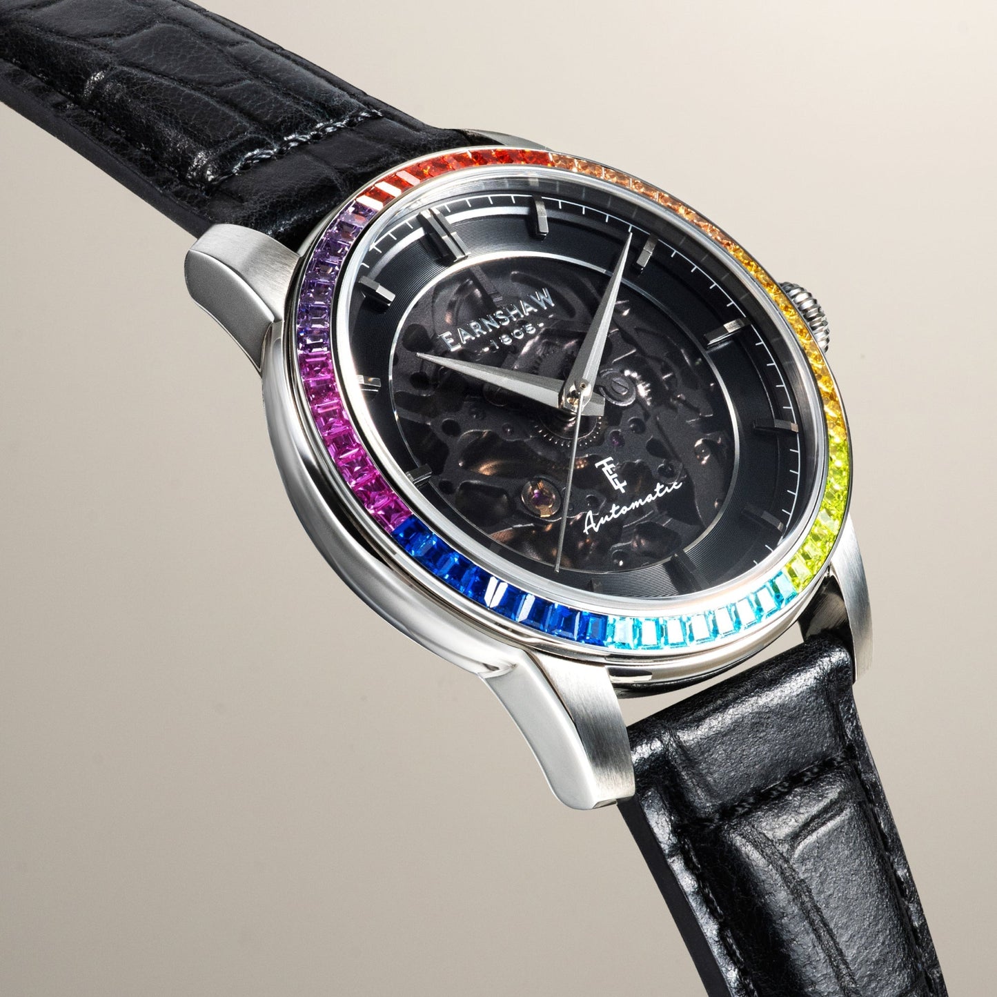 Thomas Earnshaw Celestial Glory Skeleton Automatic Satin Black