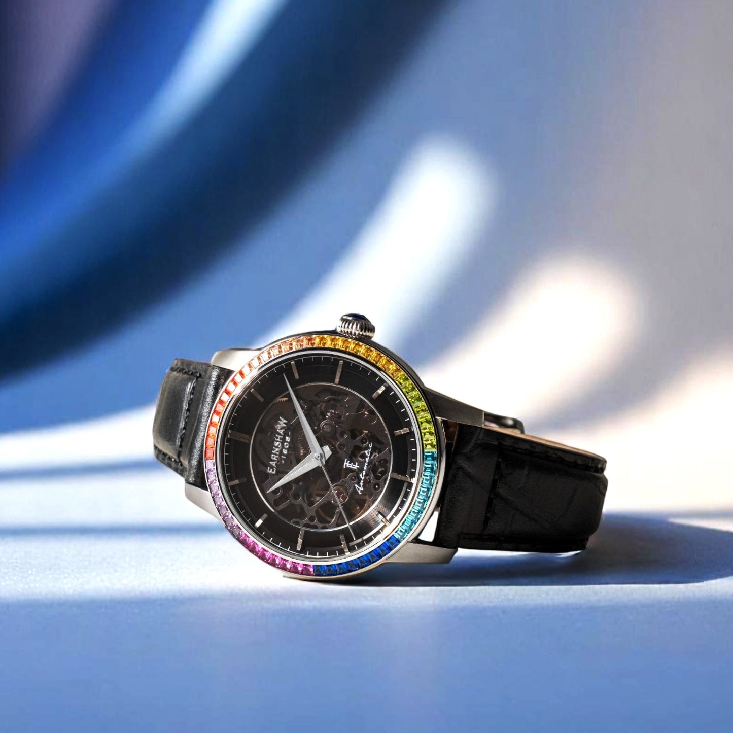 Thomas Earnshaw Celestial Glory Skeleton Automatic Satin Black