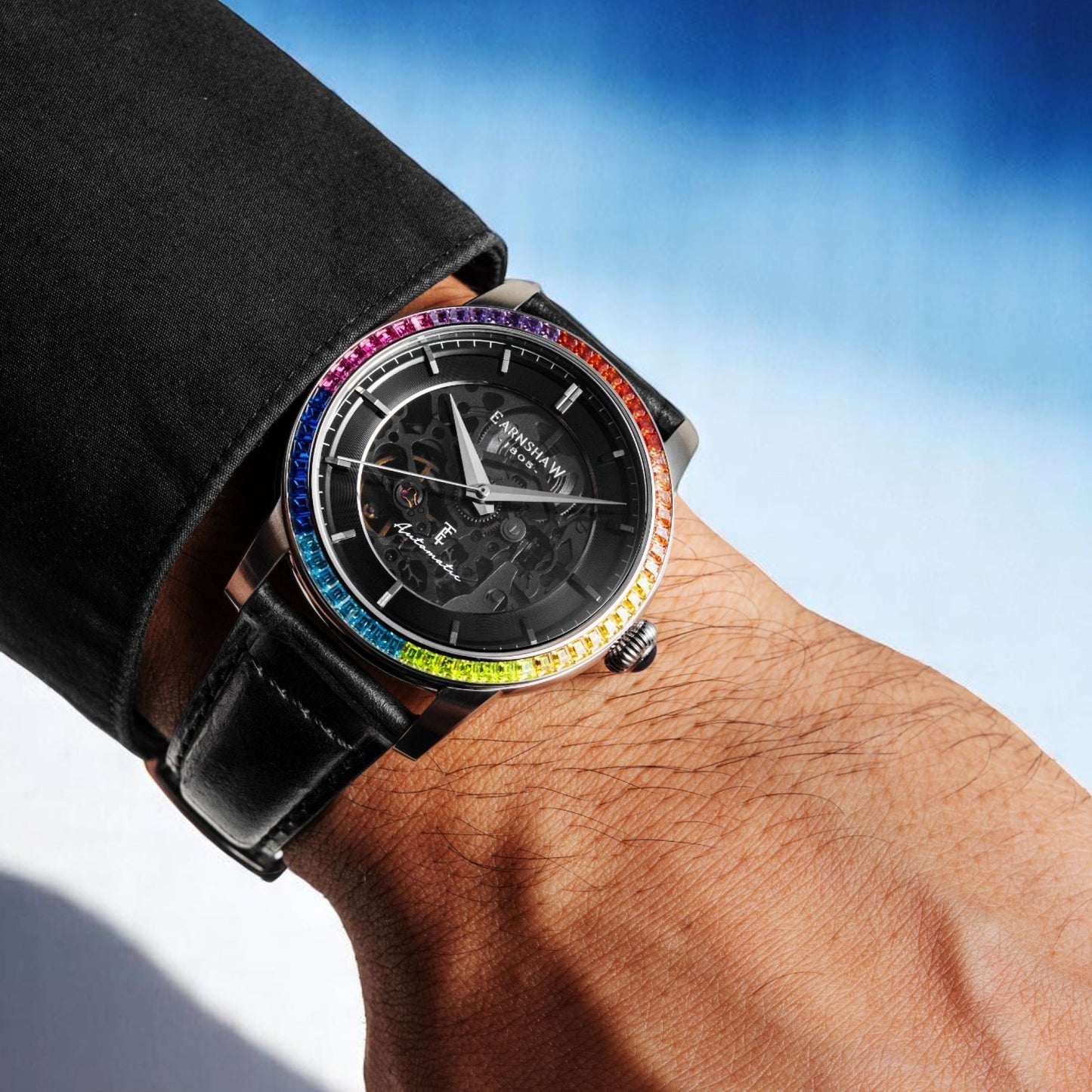 Thomas Earnshaw Celestial Glory Skeleton Automatic Satin Black