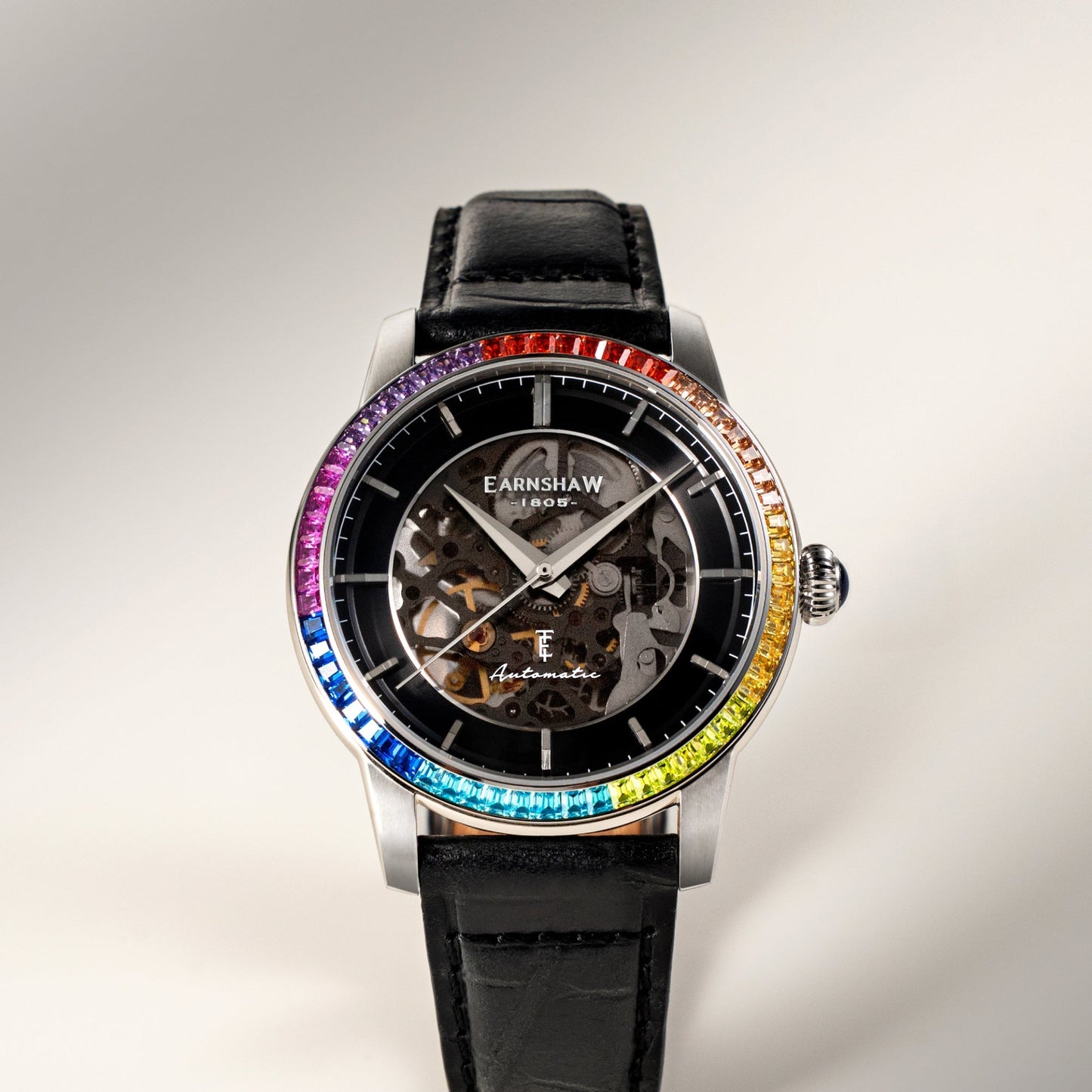 Thomas Earnshaw Celestial Glory Skeleton Automatic Satin Black
