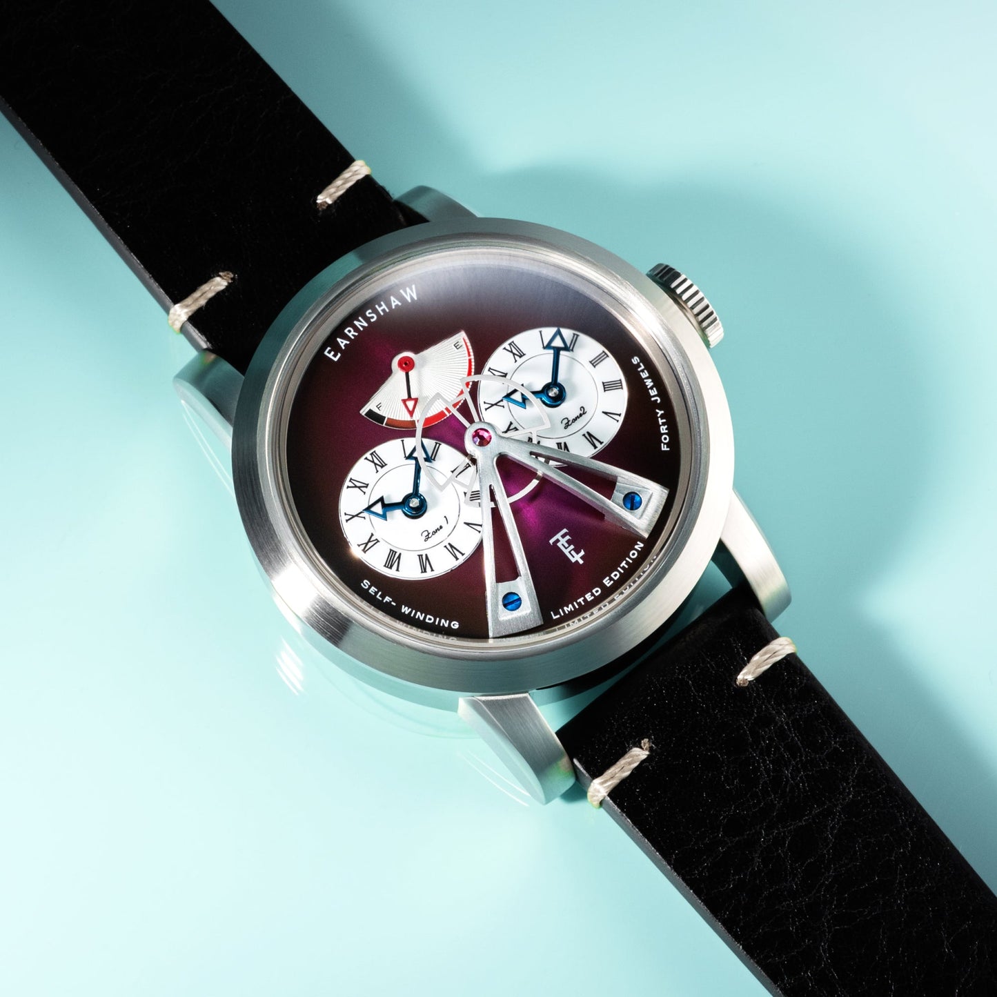 Thomas Earnshaw Heritage Beaufort Power Reserve Dual Time Automatic Purple Fume Limited Edition