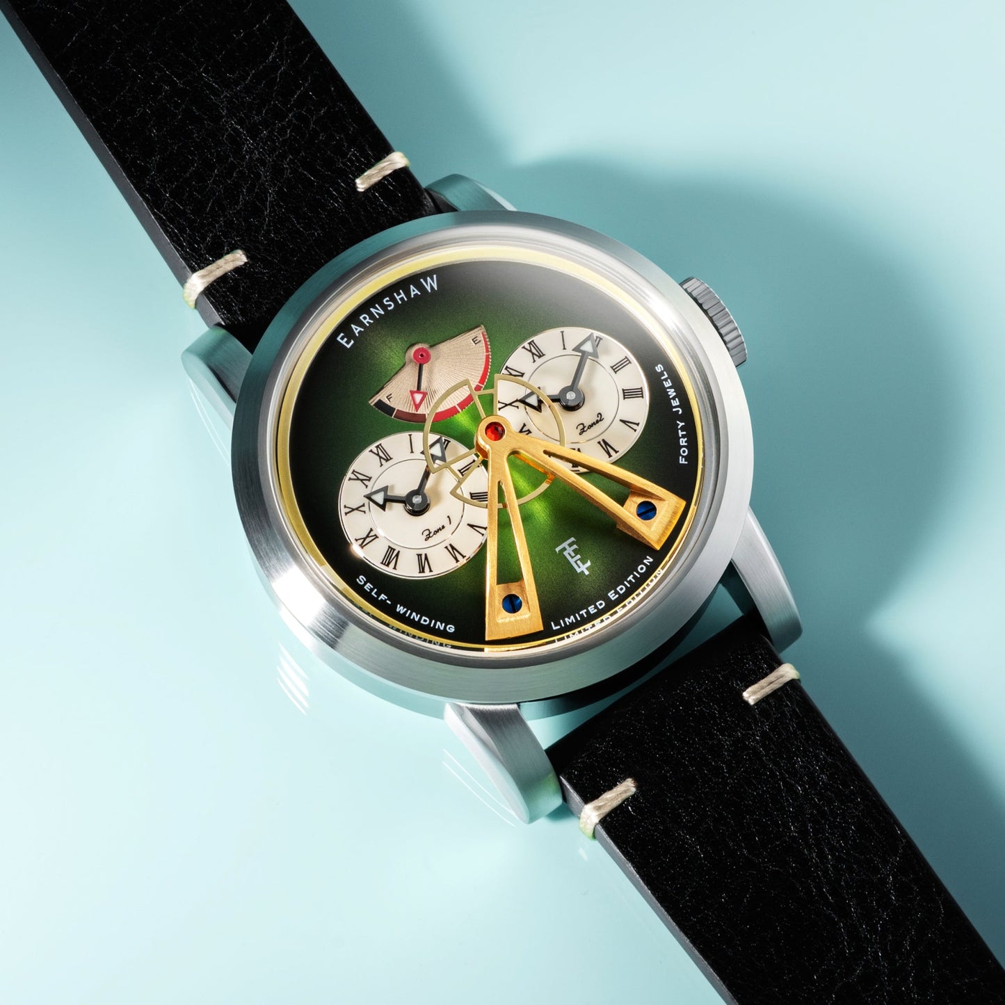 Thomas Earnshaw Heritage Beaufort Power Reserve Dual Time Automatic Green Fume Limited Edition