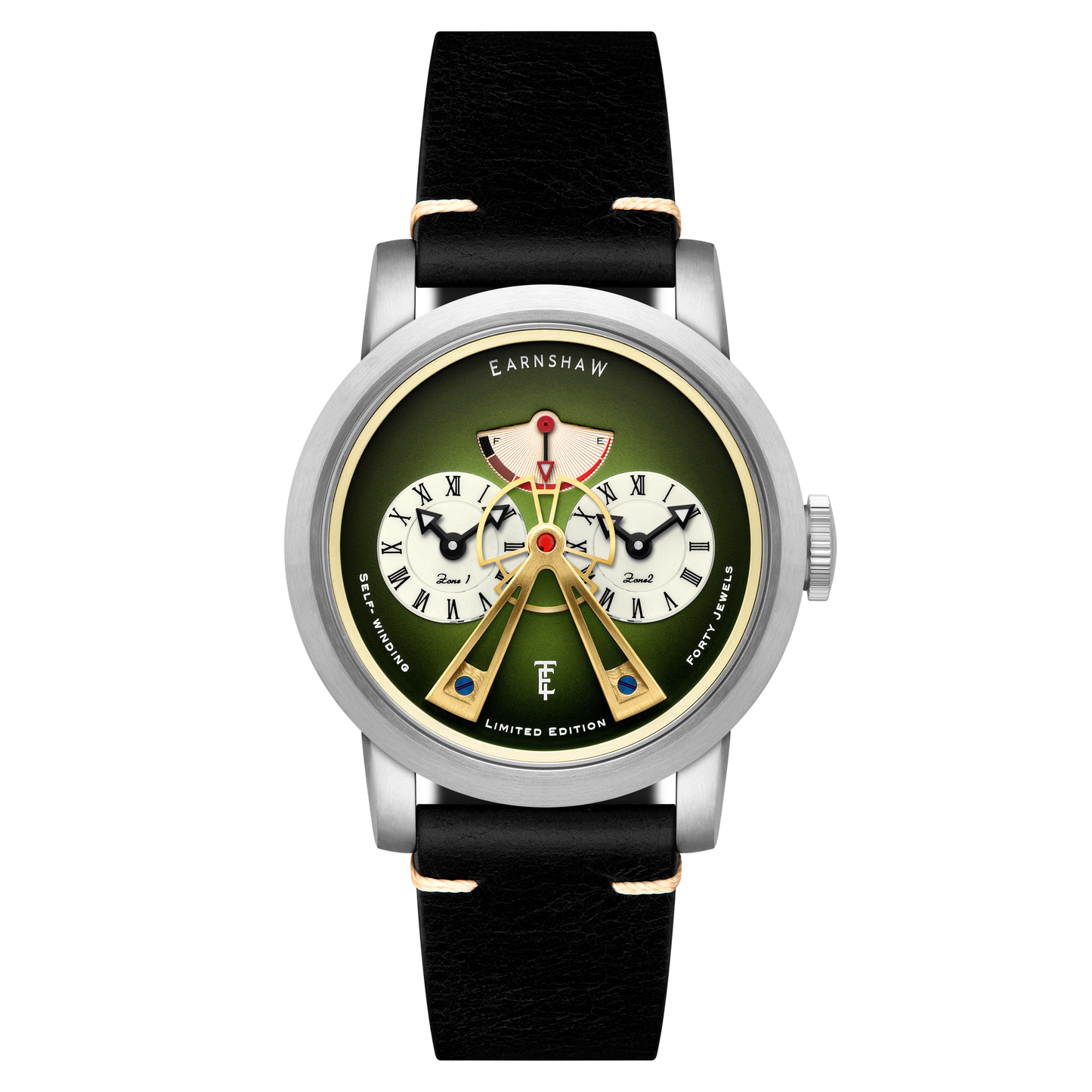 Thomas Earnshaw Heritage Beaufort Power Reserve Dual Time Automatic Green Fume Limited Edition