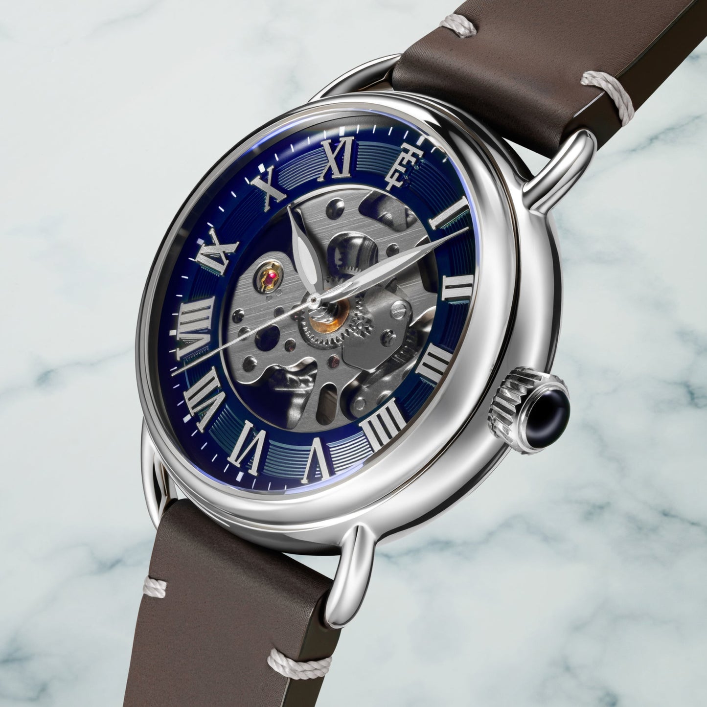 Thomas Earnshaw Heritage Investigator 40 Skeleton Automatic Sapphire Blue