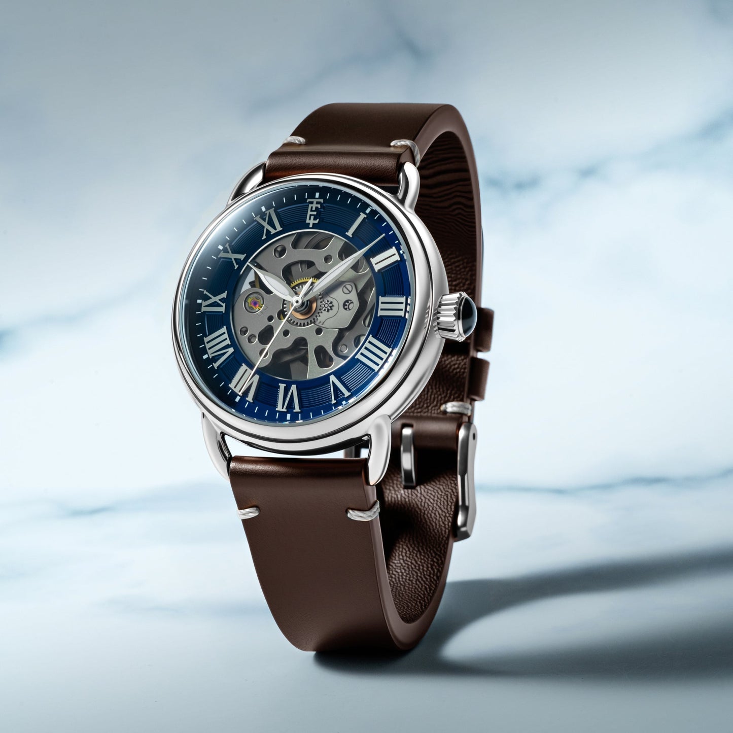 Thomas Earnshaw Heritage Investigator 40 Skeleton Automatic Sapphire Blue