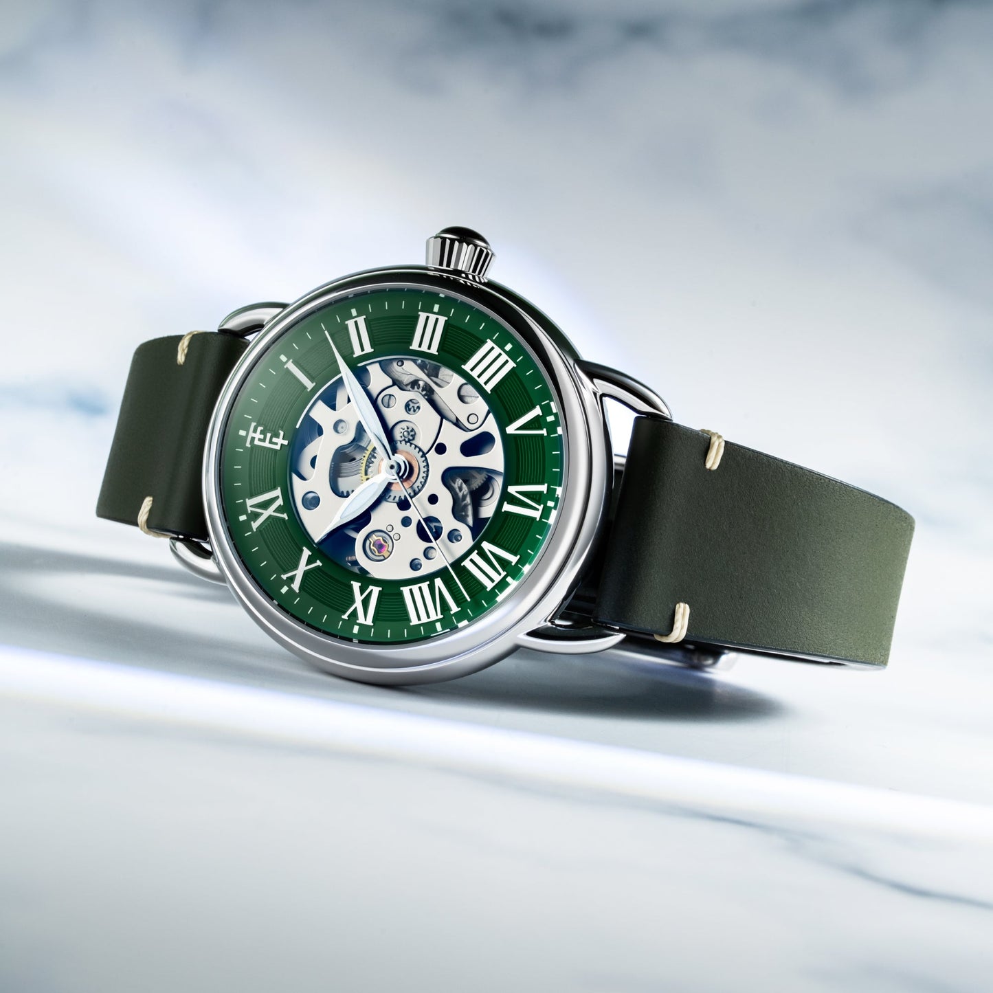 Thomas Earnshaw Heritage Investigator 40 Skeleton Automatic Sage Green