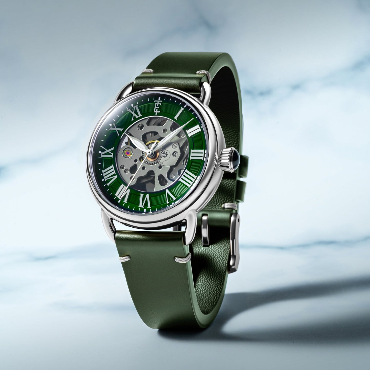 Thomas Earnshaw Heritage Investigator 40 Skeleton Automatic Sage Green