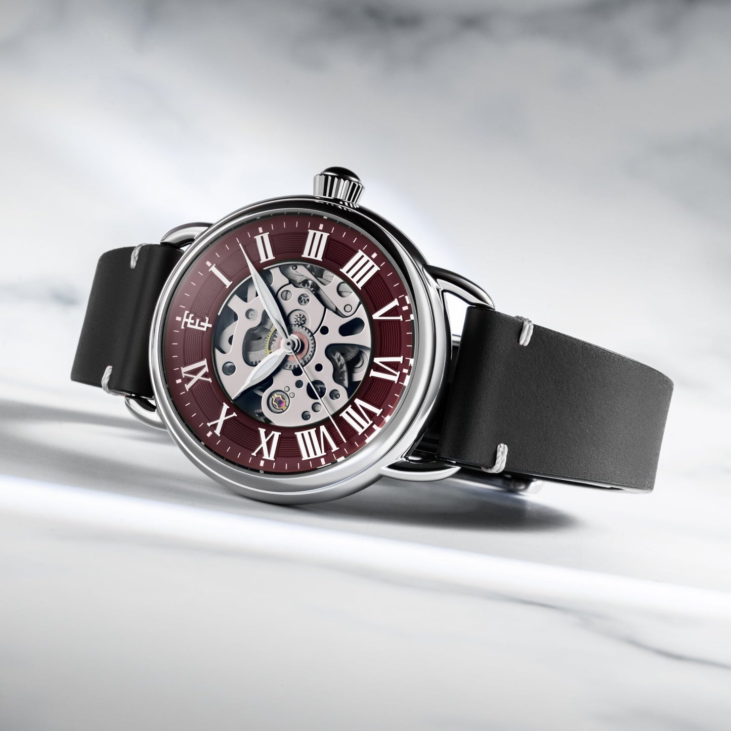 Thomas Earnshaw Heritage Investigator 40 Skeleton Automatic Ruby Red