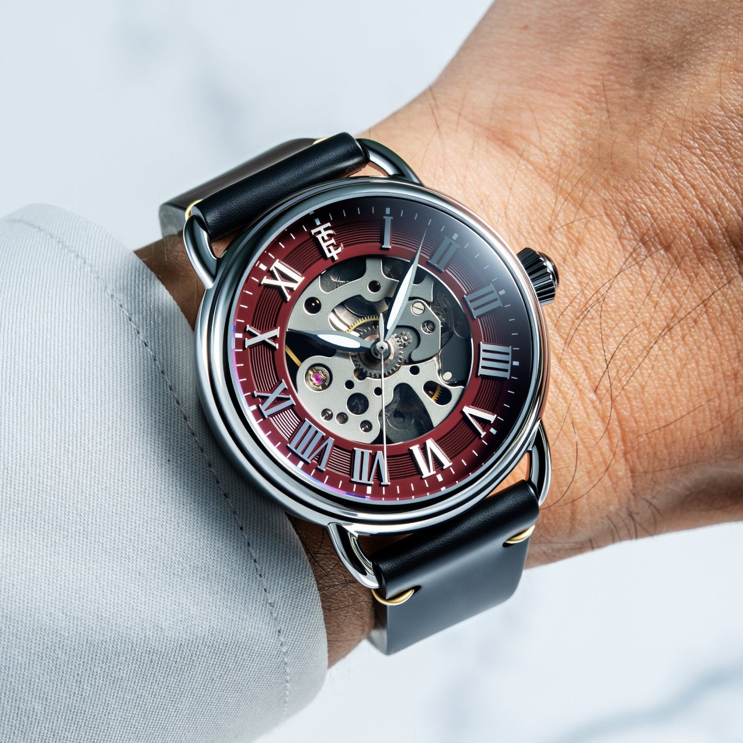 Thomas Earnshaw Heritage Investigator 40 Skeleton Automatic Ruby Red