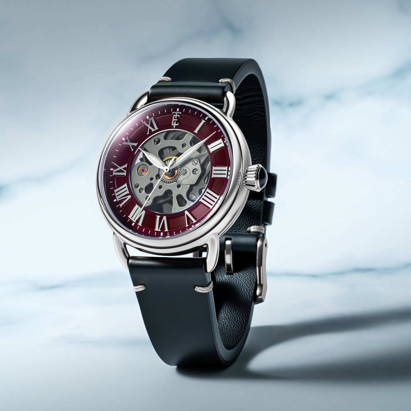 Thomas Earnshaw Heritage Investigator 40 Skeleton Automatic Ruby Red