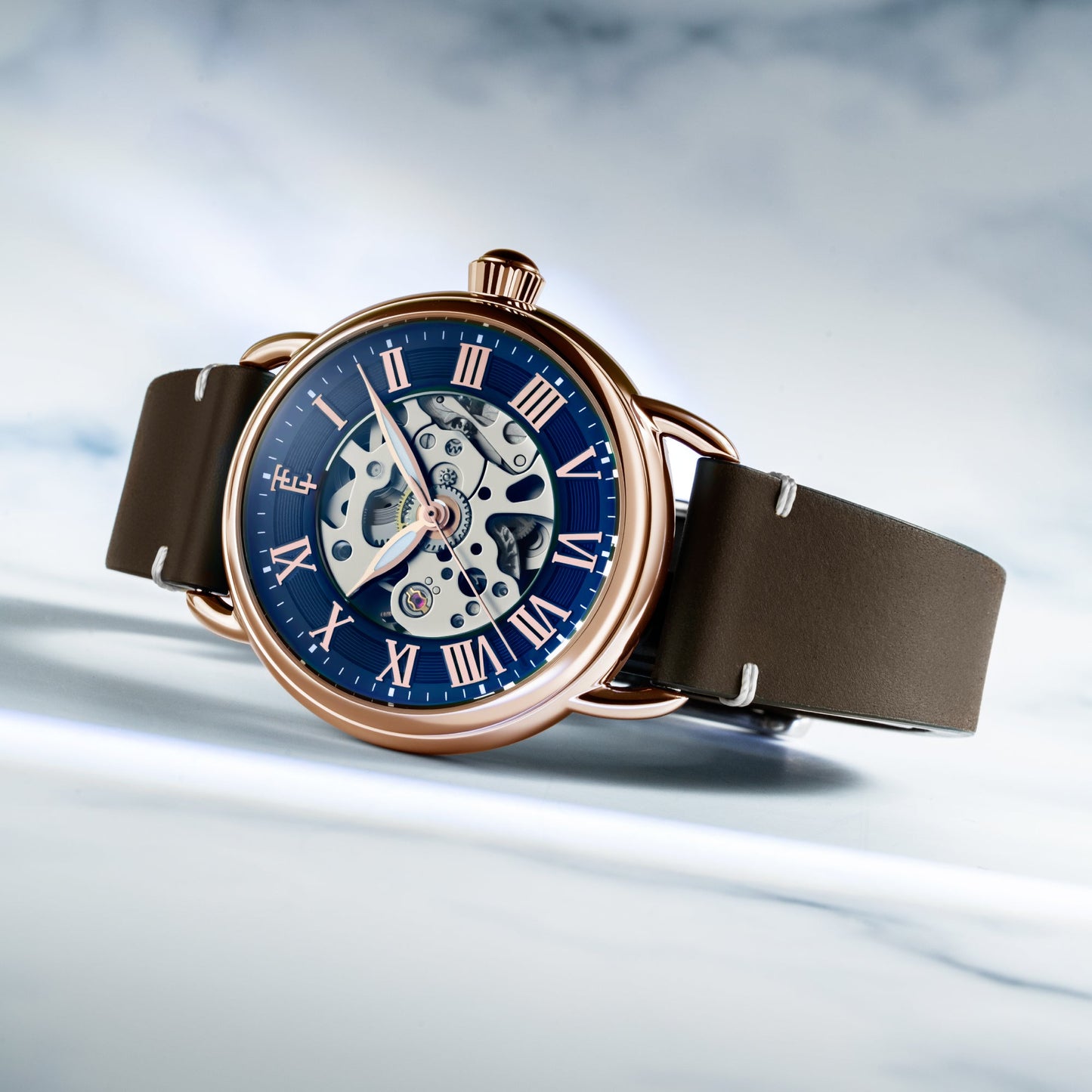 Thomas Earnshaw Heritage Investigator 40 Skeleton Automatic Azure Blue
