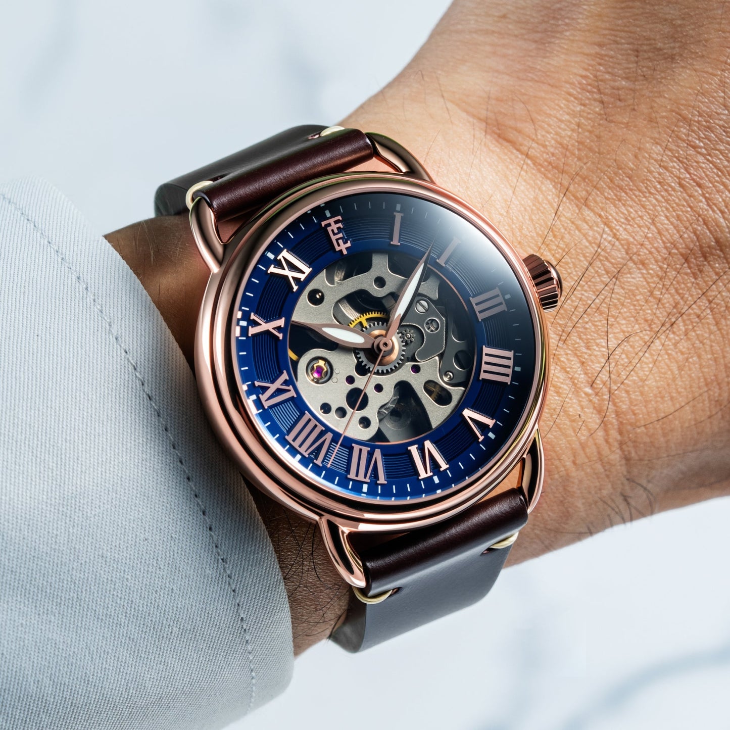 Thomas Earnshaw Heritage Investigator 40 Skeleton Automatic Azure Blue