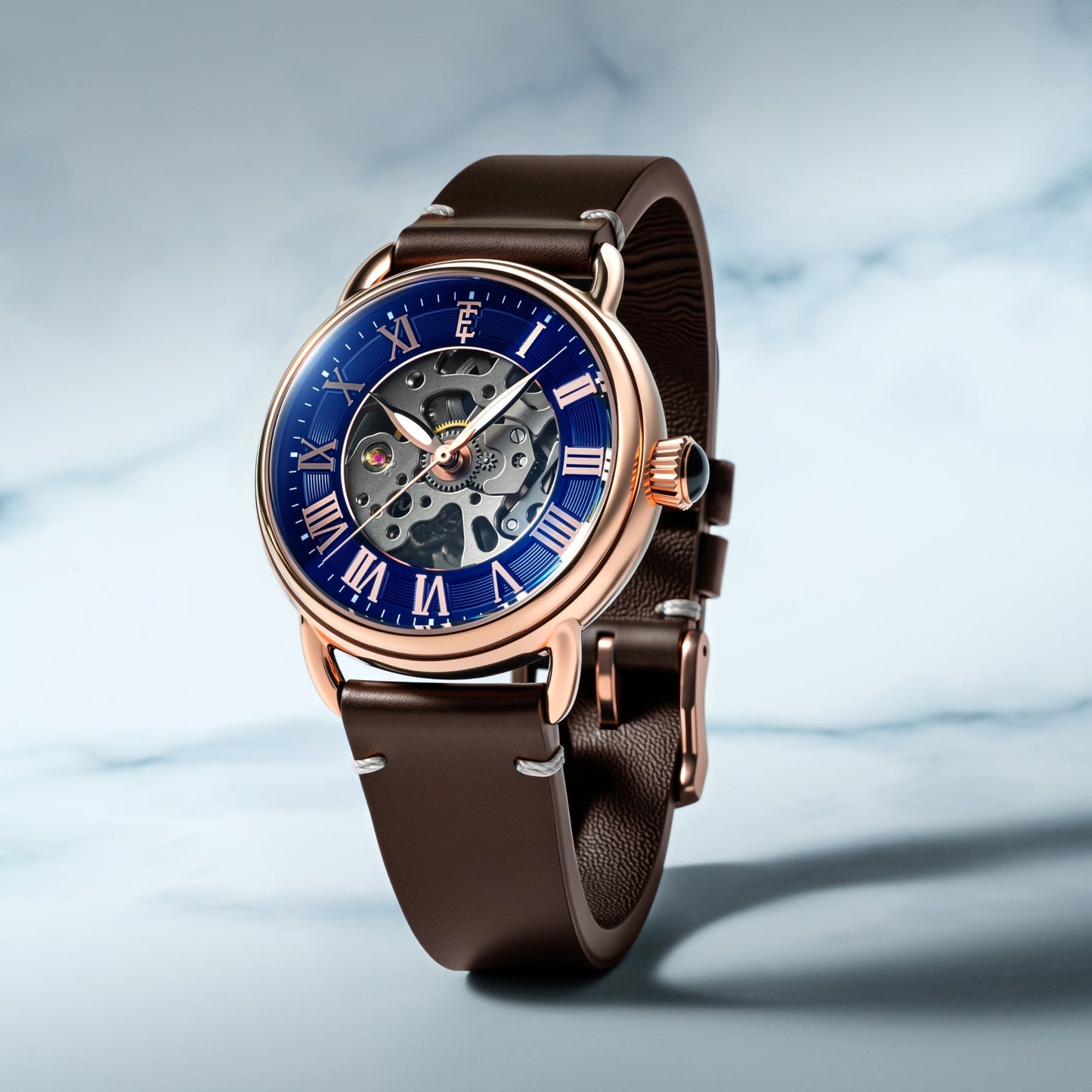 Thomas Earnshaw Heritage Investigator 40 Skeleton Automatic Azure Blue