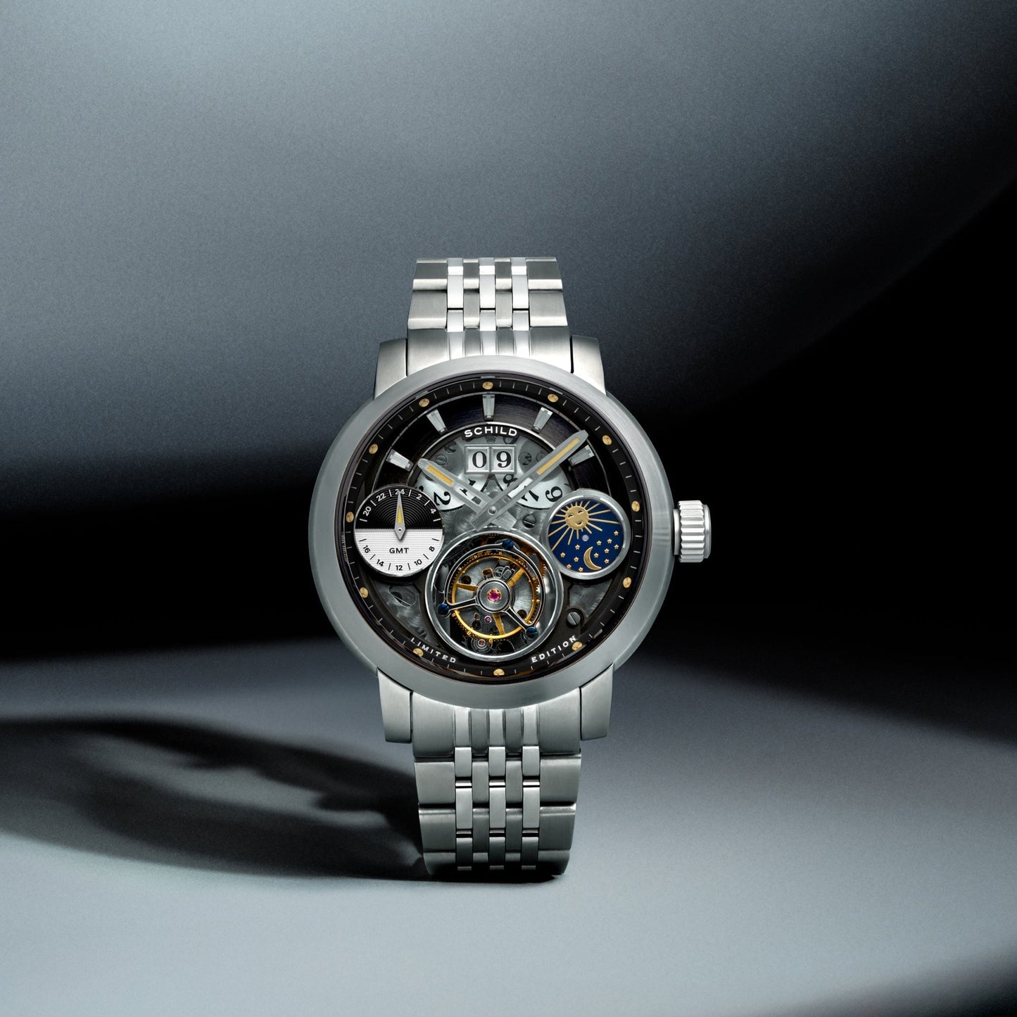 Schild Heinrich GMT Moonphase Tourbillon Limited Edition Raven Black