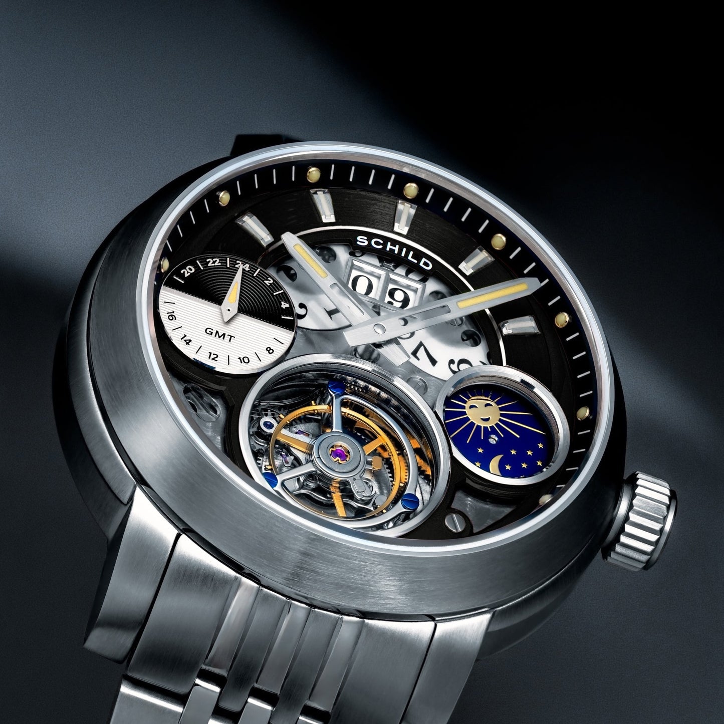 Schild Heinrich GMT Moonphase Tourbillon Limited Edition Raven Black