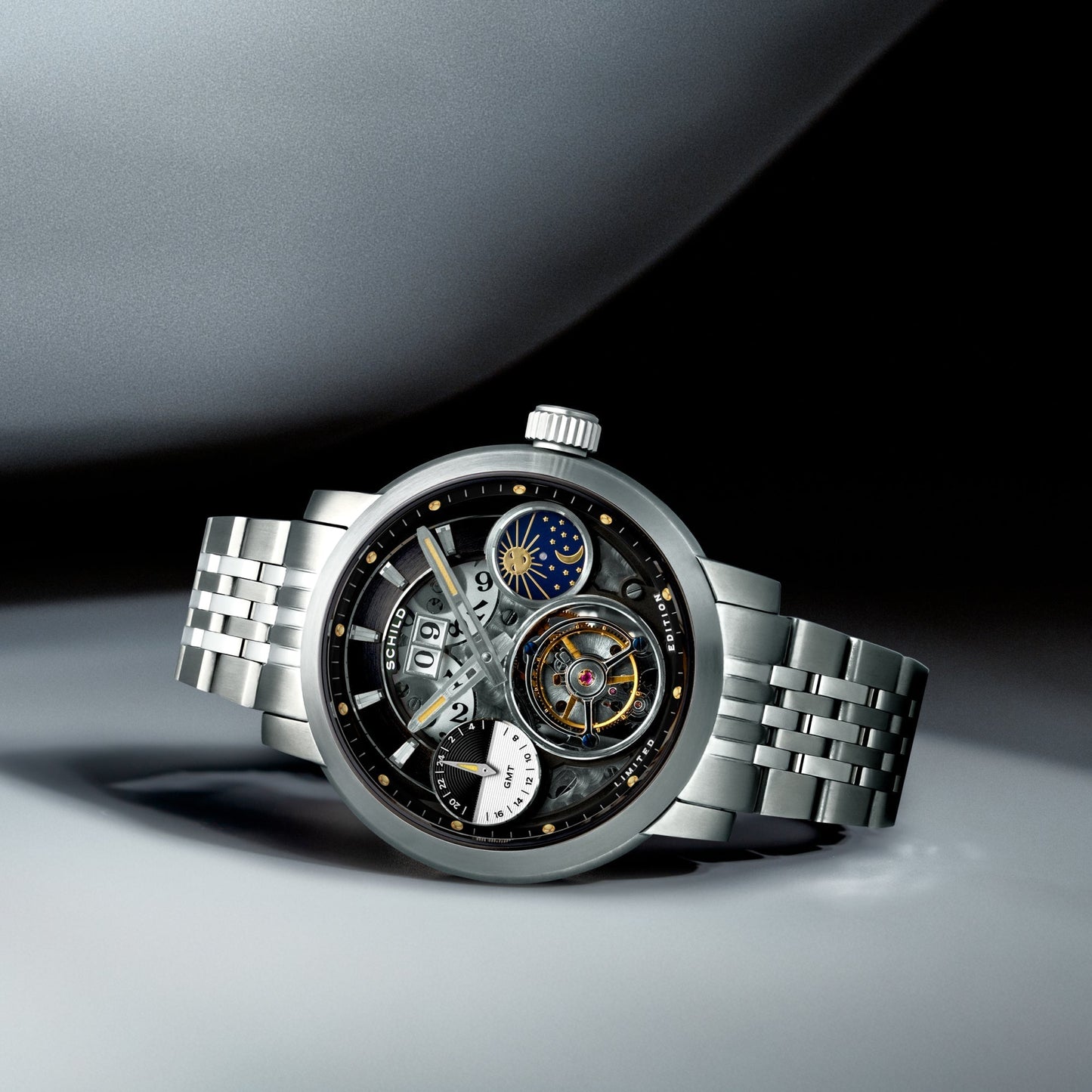 Schild Heinrich GMT Moonphase Tourbillon Limited Edition Raven Black