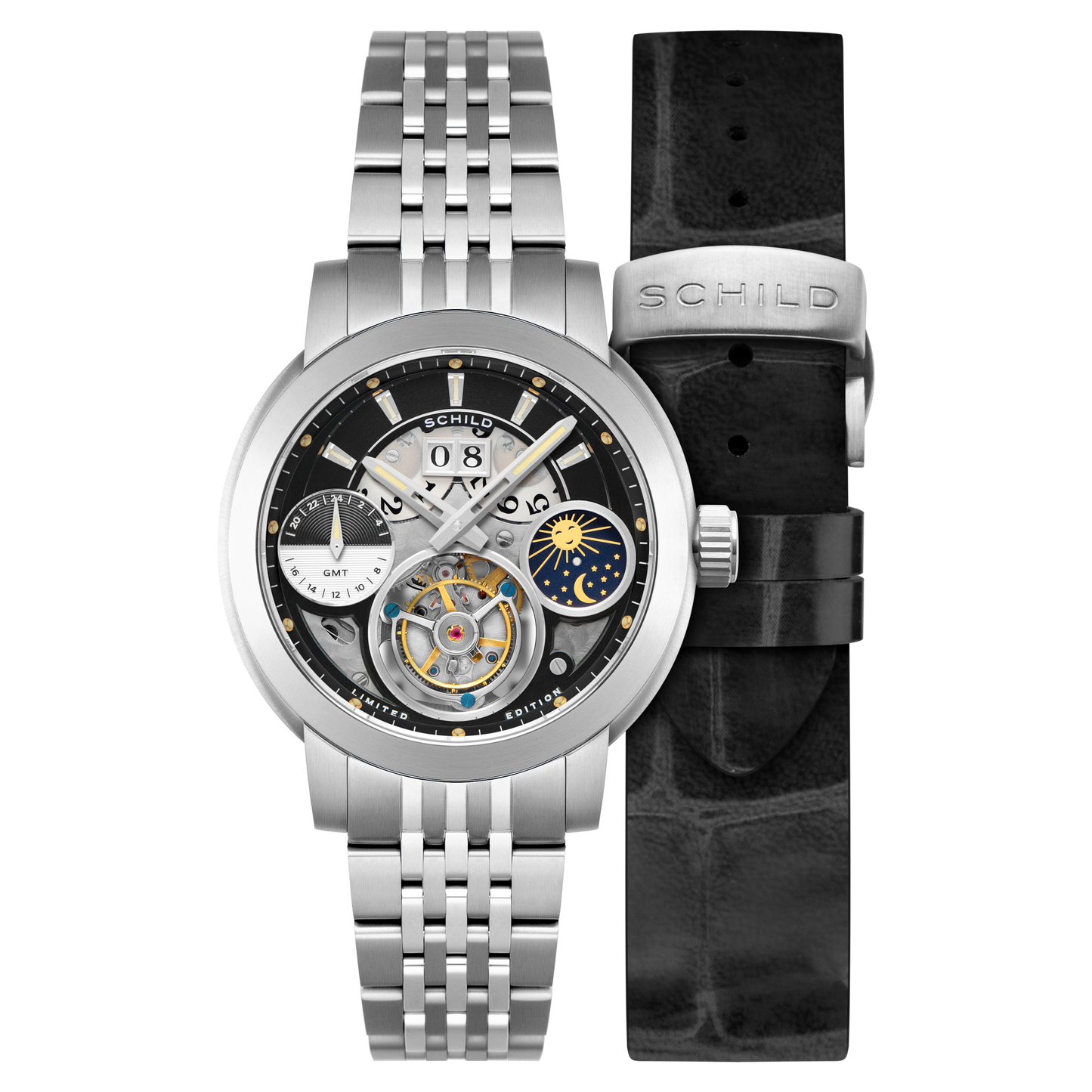 Schild Heinrich GMT Moonphase Tourbillon Limited Edition Raven Black