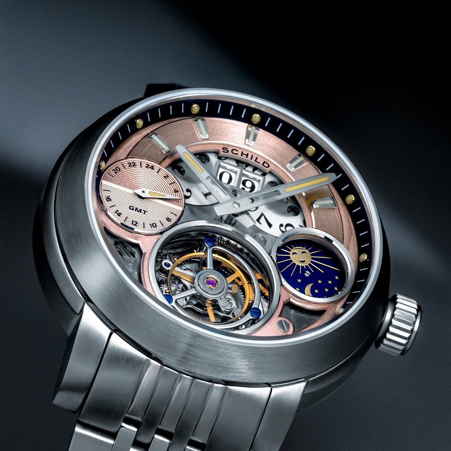 Schild Heinrich GMT Moonphase Tourbillon Limited Edition Sunset Peach