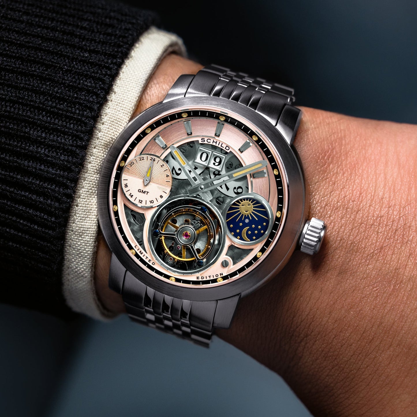 Schild Heinrich GMT Moonphase Tourbillon Limited Edition Sunset Peach