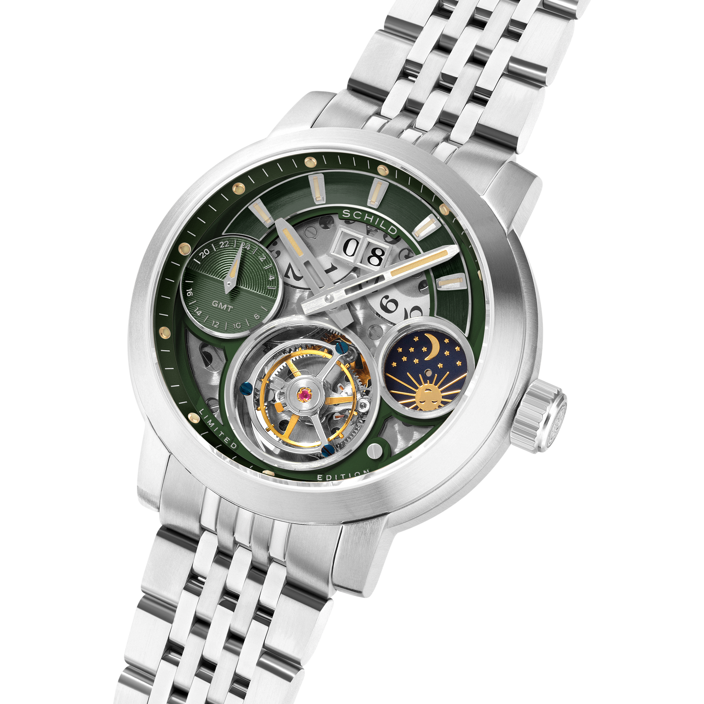 Schild Heinrich GMT Moonphase Tourbillon Limited Edition Jade Green