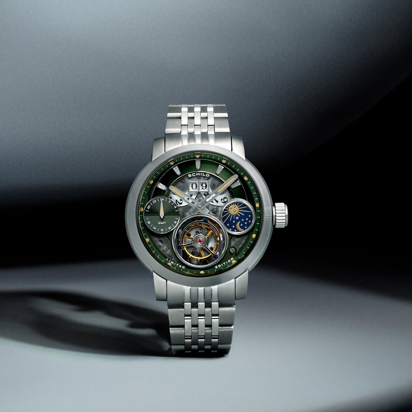 Schild Heinrich GMT Moonphase Tourbillon Limited Edition Jade Green