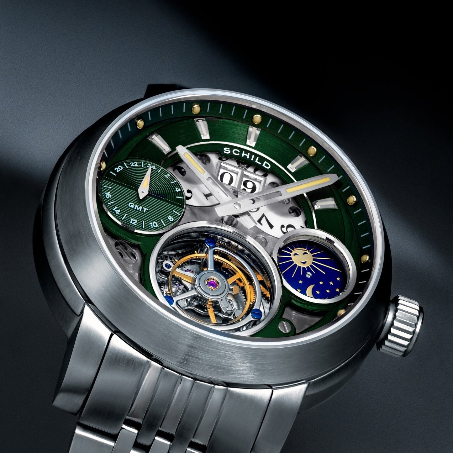 Schild Heinrich GMT Moonphase Tourbillon Limited Edition Jade Green