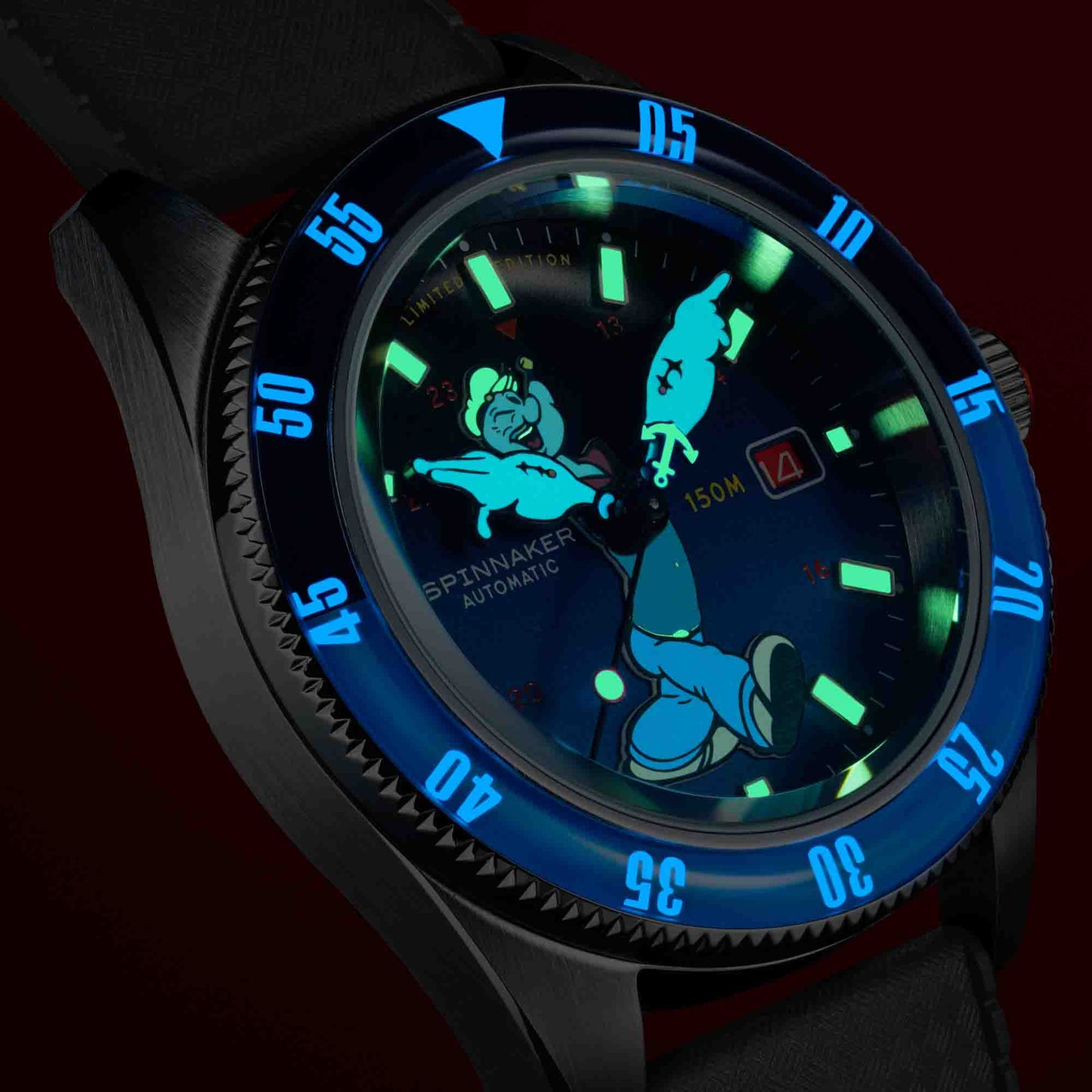 Spinnaker Fleuss Automatic Popeye Bronemies Popeye Blue Limited Edition