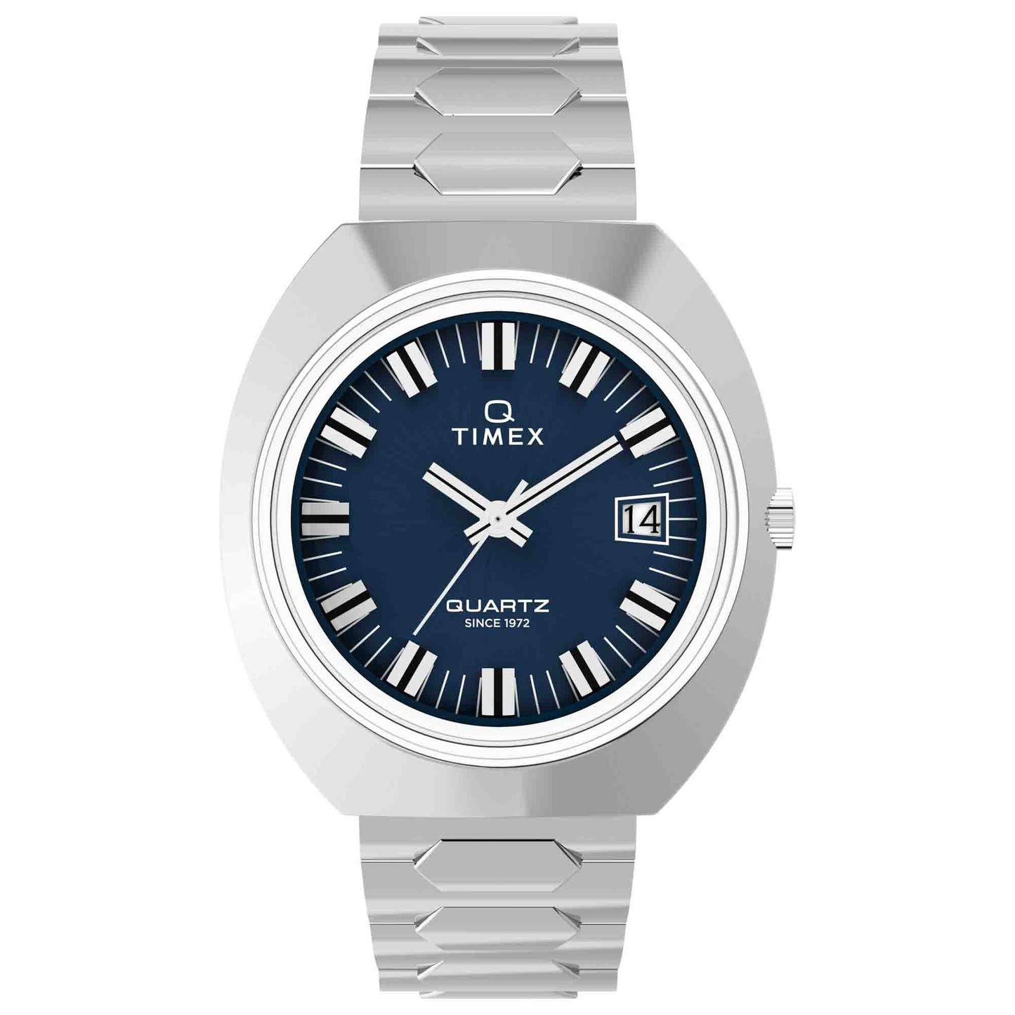 Timex Q 1972 Time Machine Reissue 39mm Blue Sunray SS