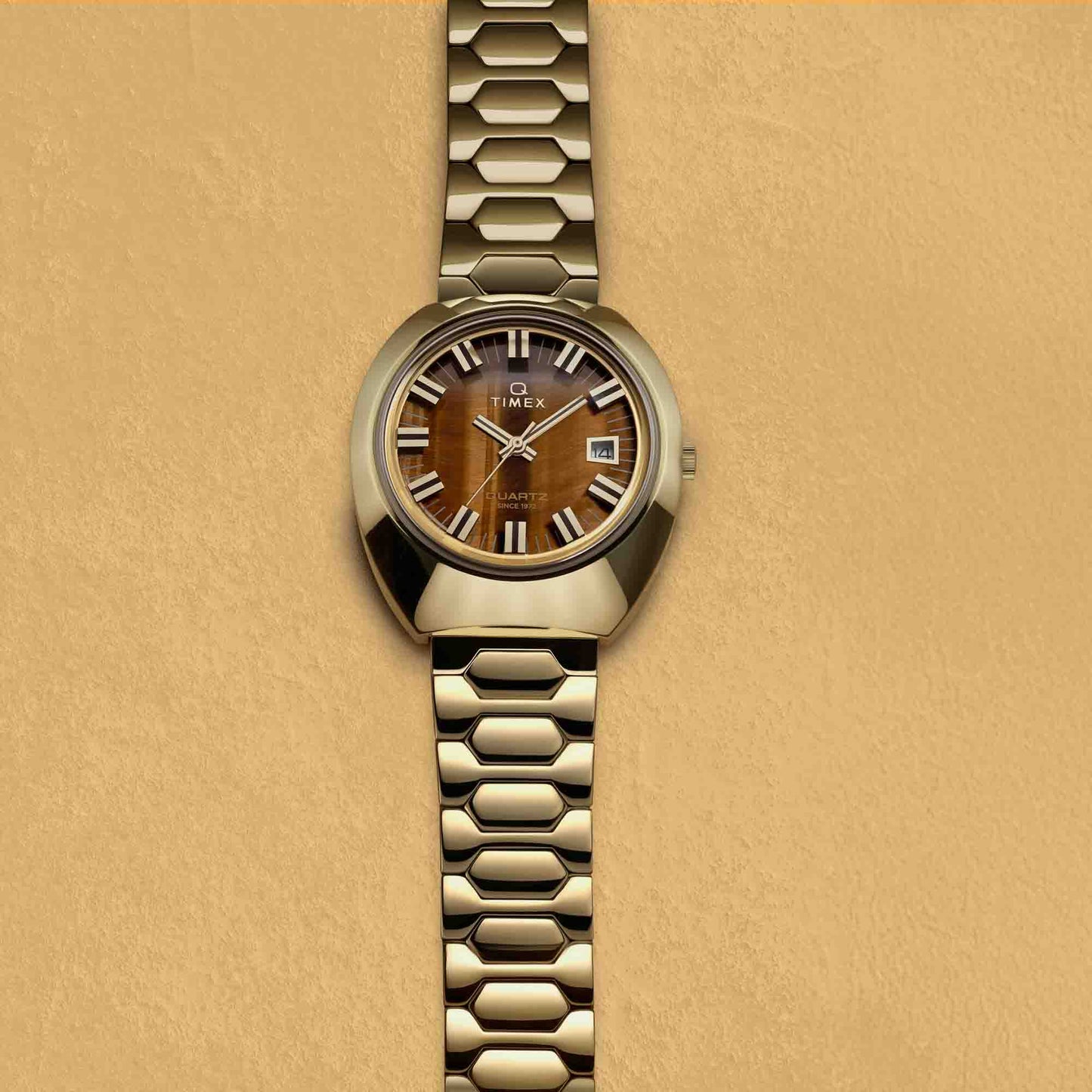 Timex Q 1972 Time Machine Reissue 39mm Tigers Eye SS