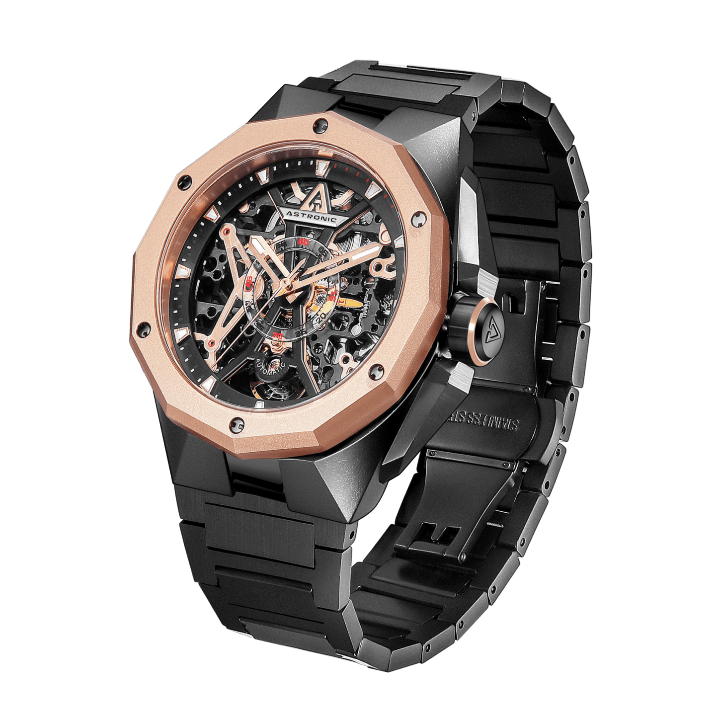 Astronic Apache Skeleton Automatic SS Rose Gold
