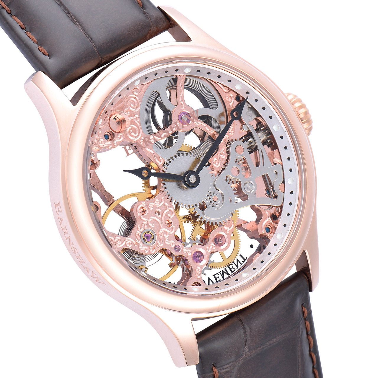 Thomas Earnshaw Bauer Hand Wind Skeleton Rose Gold