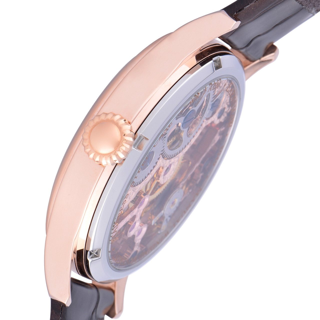 Thomas Earnshaw Bauer Hand Wind Skeleton Rose Gold
