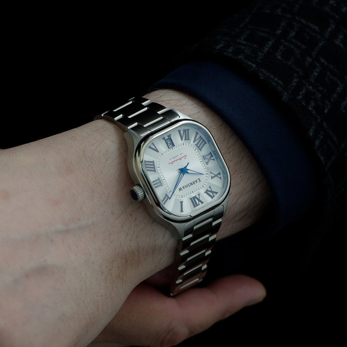Thomas Earnshaw Coussin Automatic Silver White