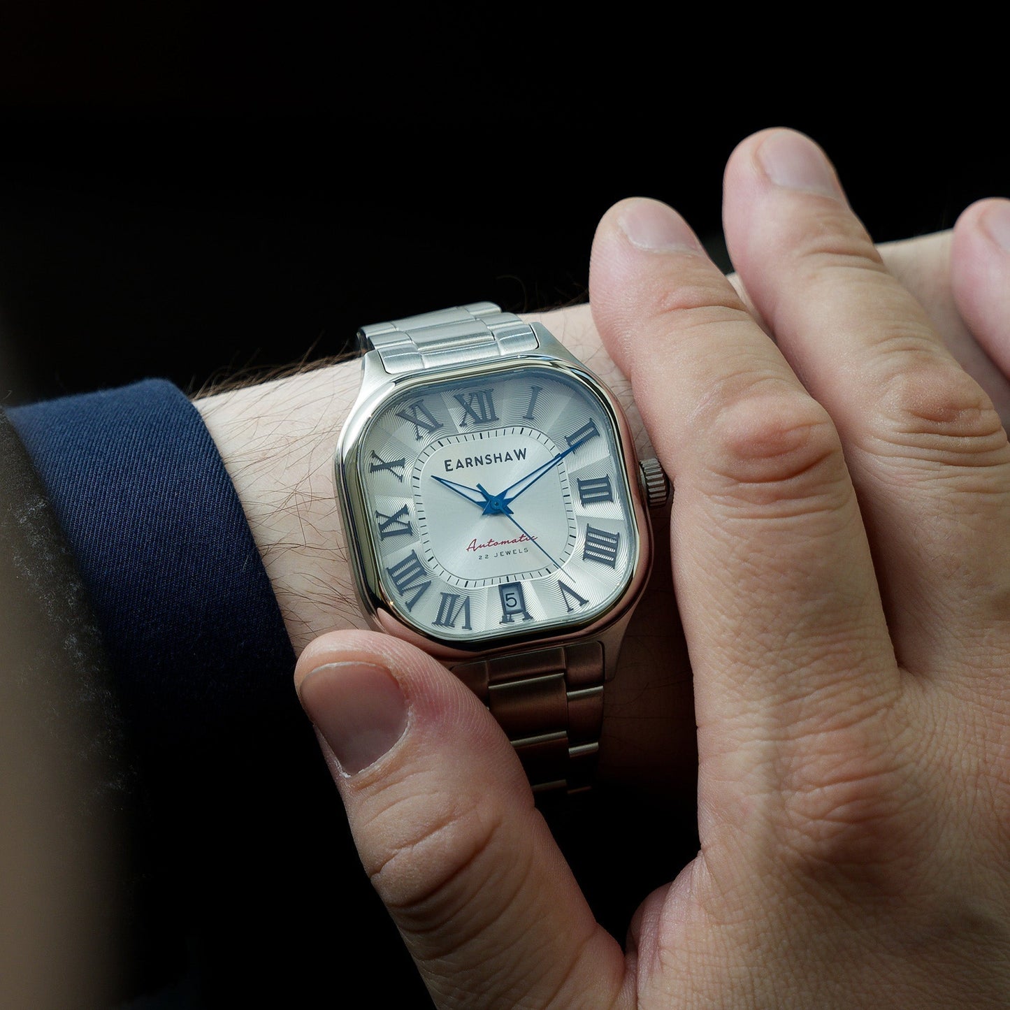 Thomas Earnshaw Coussin Automatic Silver White