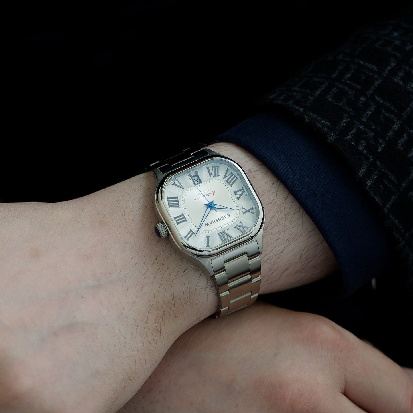Thomas Earnshaw Coussin Automatic Silver White