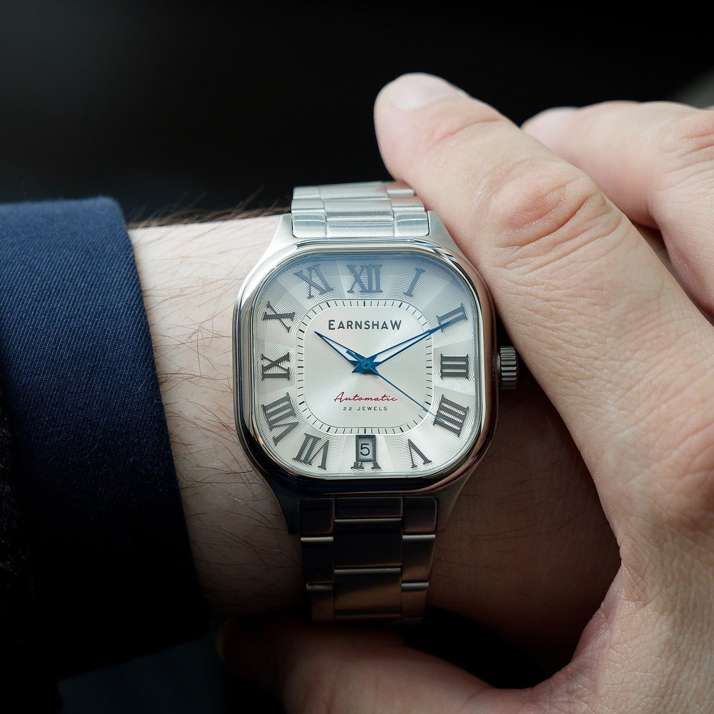 Thomas Earnshaw Coussin Automatic Silver White
