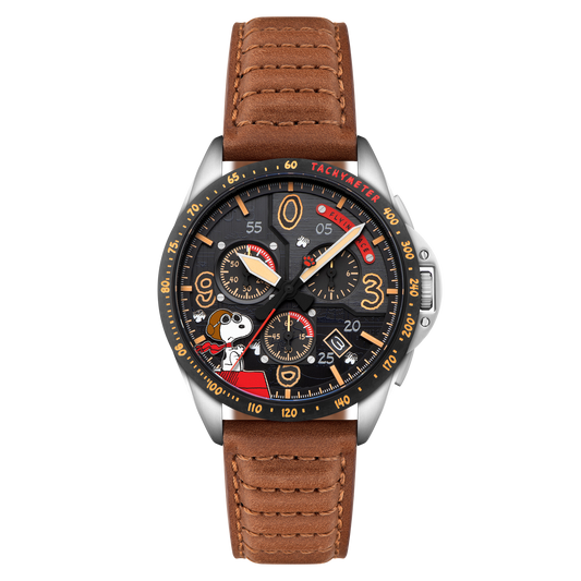 AVI-8 P-51 Mustang Blakeslee Chrono Peanuts Snoopy Flying Ace Limited Edition Biplane Brown