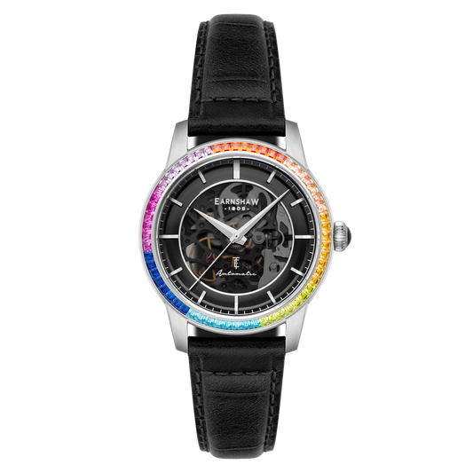 Thomas Earnshaw Celestial Glory Skeleton Automatic Satin Black