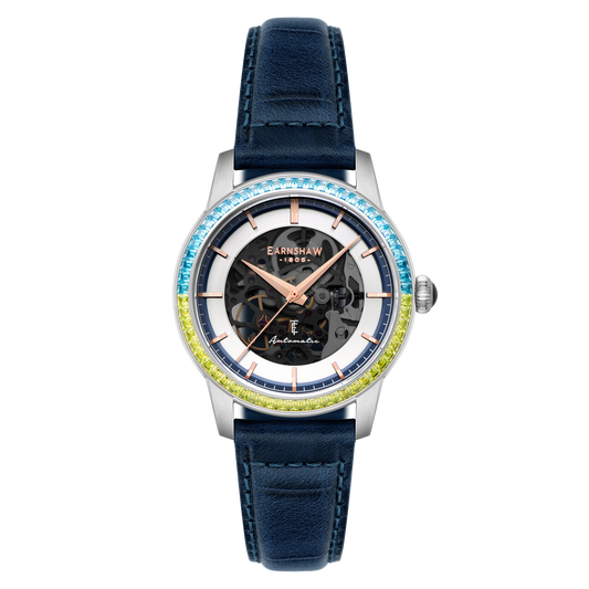 Thomas Earnshaw Celestial Glory Skeleton Automatic Electric Blue