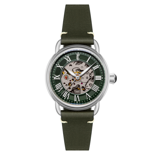 Thomas Earnshaw Heritage Investigator 40 Skeleton Automatic Sage Green