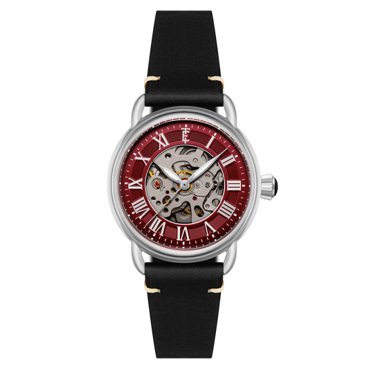 Thomas Earnshaw Heritage Investigator 40 Skeleton Automatic Ruby Red