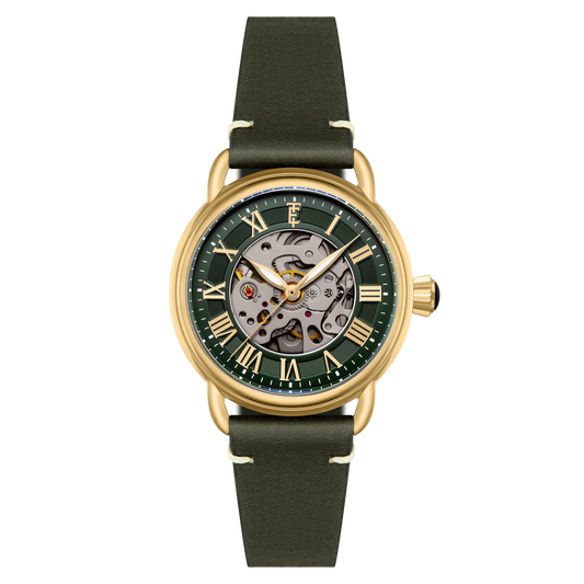 Thomas Earnshaw Heritage Investigator 40 Skeleton Automatic Fern Green