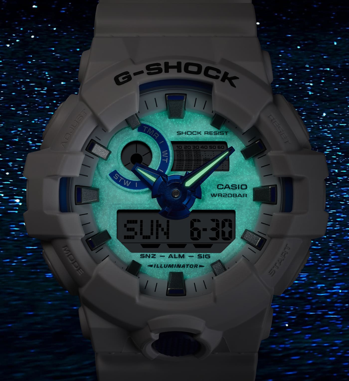 G-Shock GA700 Hidden Glow Ana-Digi White