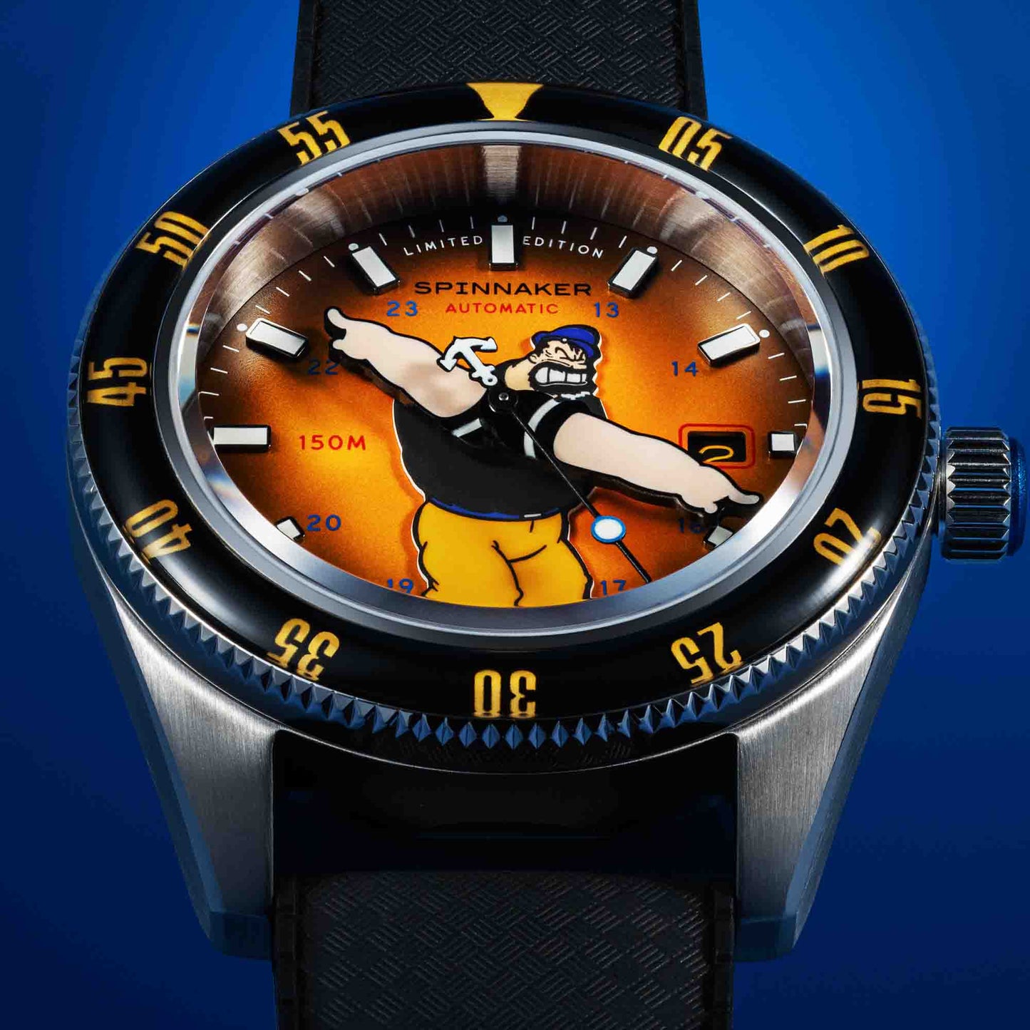 Spinnaker Fleuss Automatic Popeye Bronemies Brutus Yellow Limited Edition