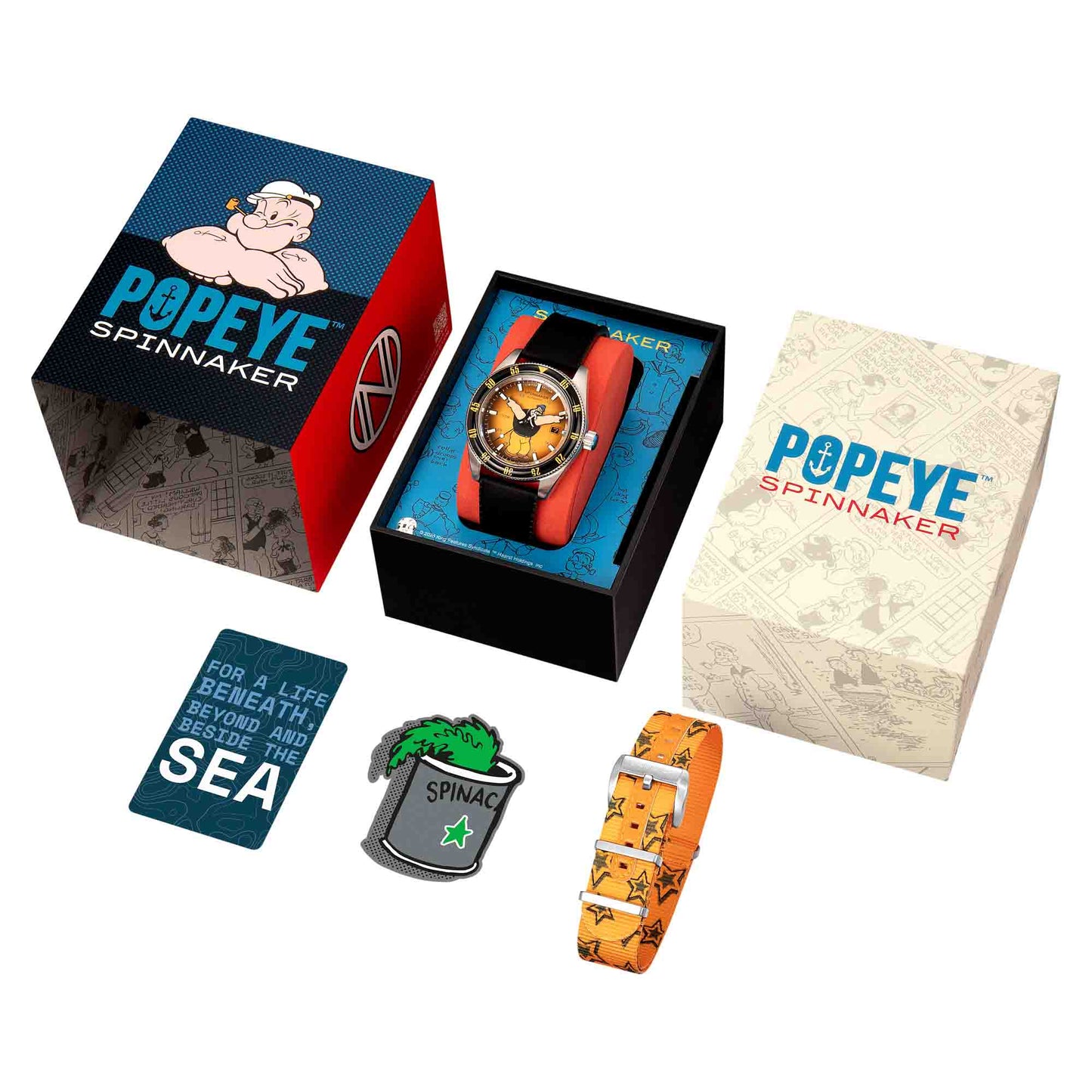 Spinnaker Fleuss Automatic Popeye Bronemies Brutus Yellow Limited Edition